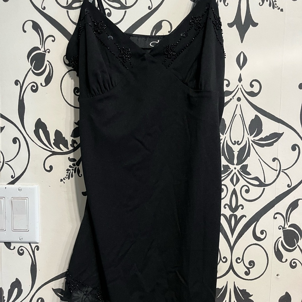 Dynamite Black Beaded Slip Tank Top